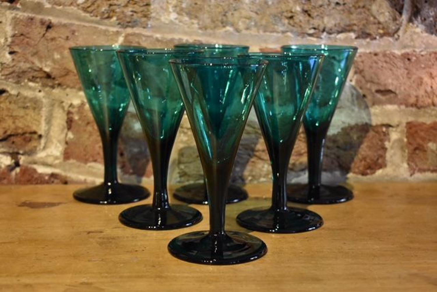 6 x Georgian wine glasses