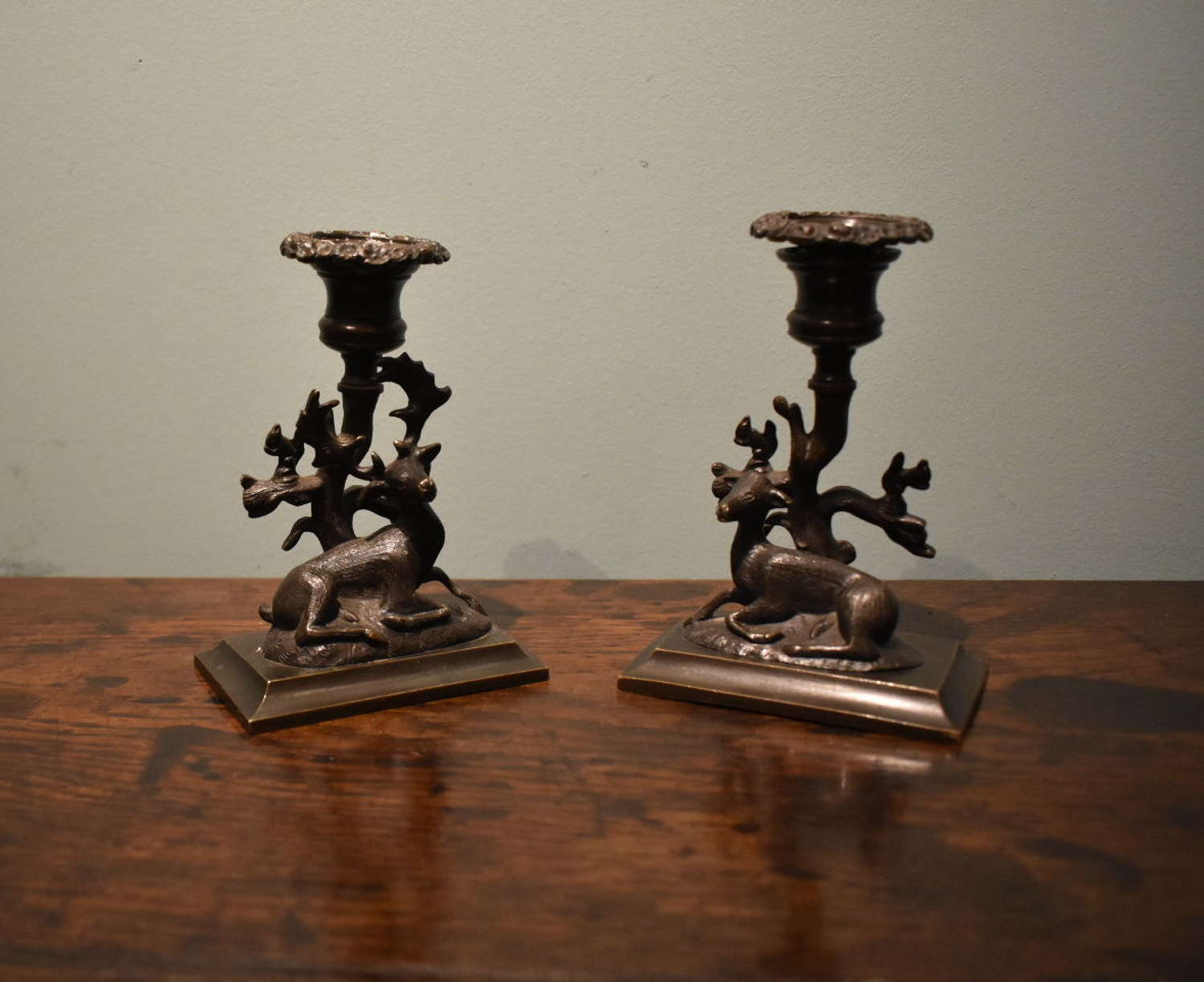 A pair of Regency Bronze Candlesticks