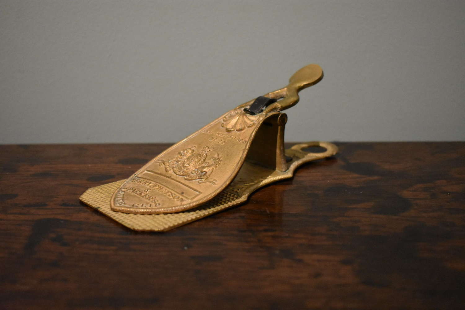 19th century gilt brass letter clip