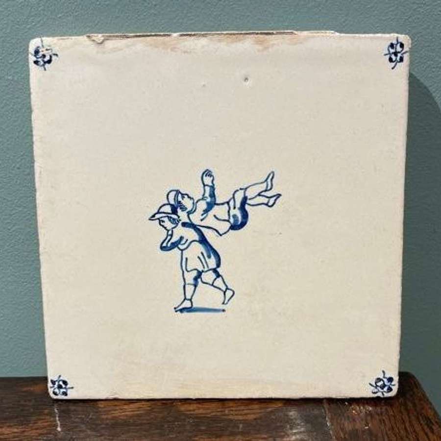 Early 19th century Dutch Delft blue and white tile